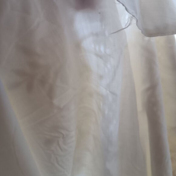 S/M Vintage 70's White Embroidered Short-Sleeve Sheath Dress Back Zipper 1970's - Picture 9 of 10